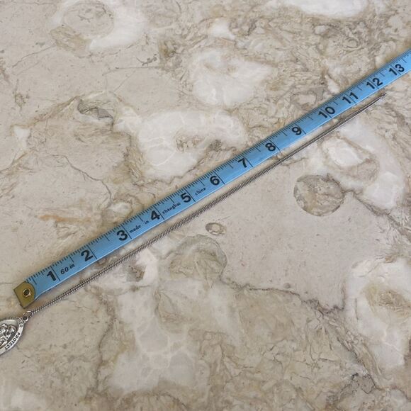 Sterling Silver St. Christopher Religious Medal 24” Sterling Silver Curb Chain - Picture 6 of 8